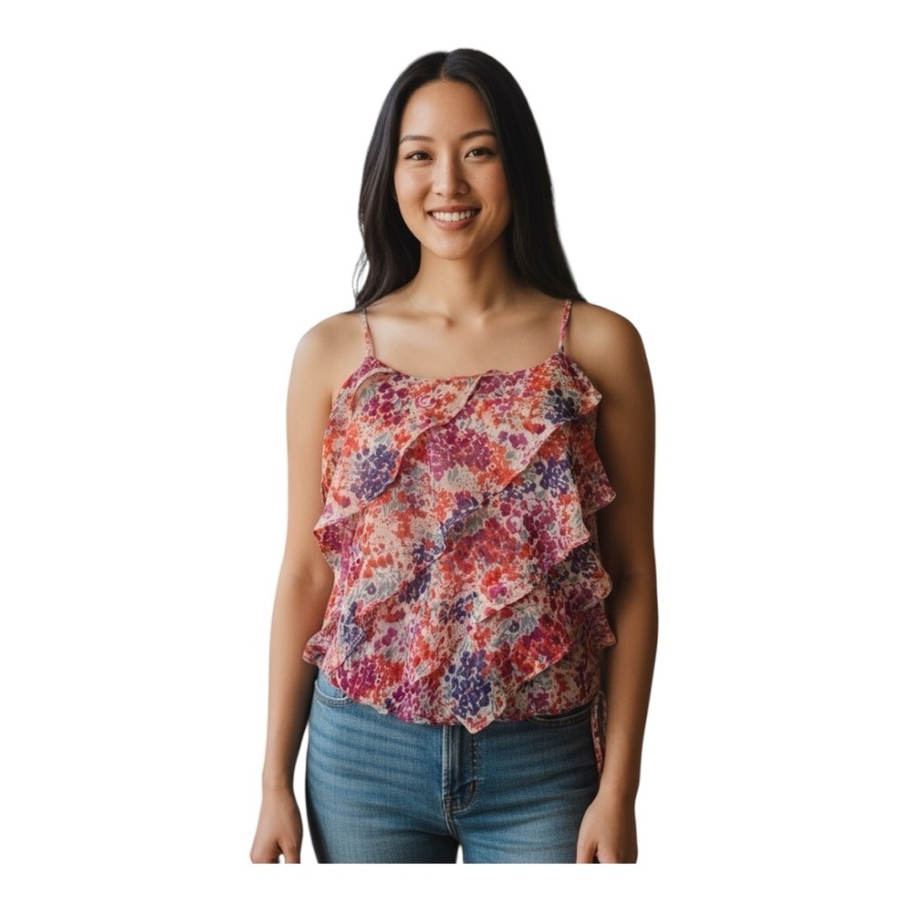 American Eagle Outfitters Floral Camisole - Red and Purple Medium